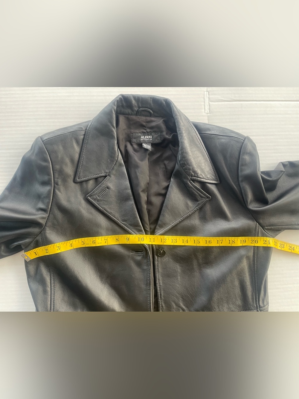 Alfani Black Leather Outerwear Jacket - Picture 4 of 4